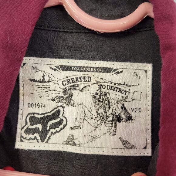 Fox Racing Shirt Mens XL Maroon Red Button Up Long Sleeve 2 Pocket Lightweight - Picture 5 of 9